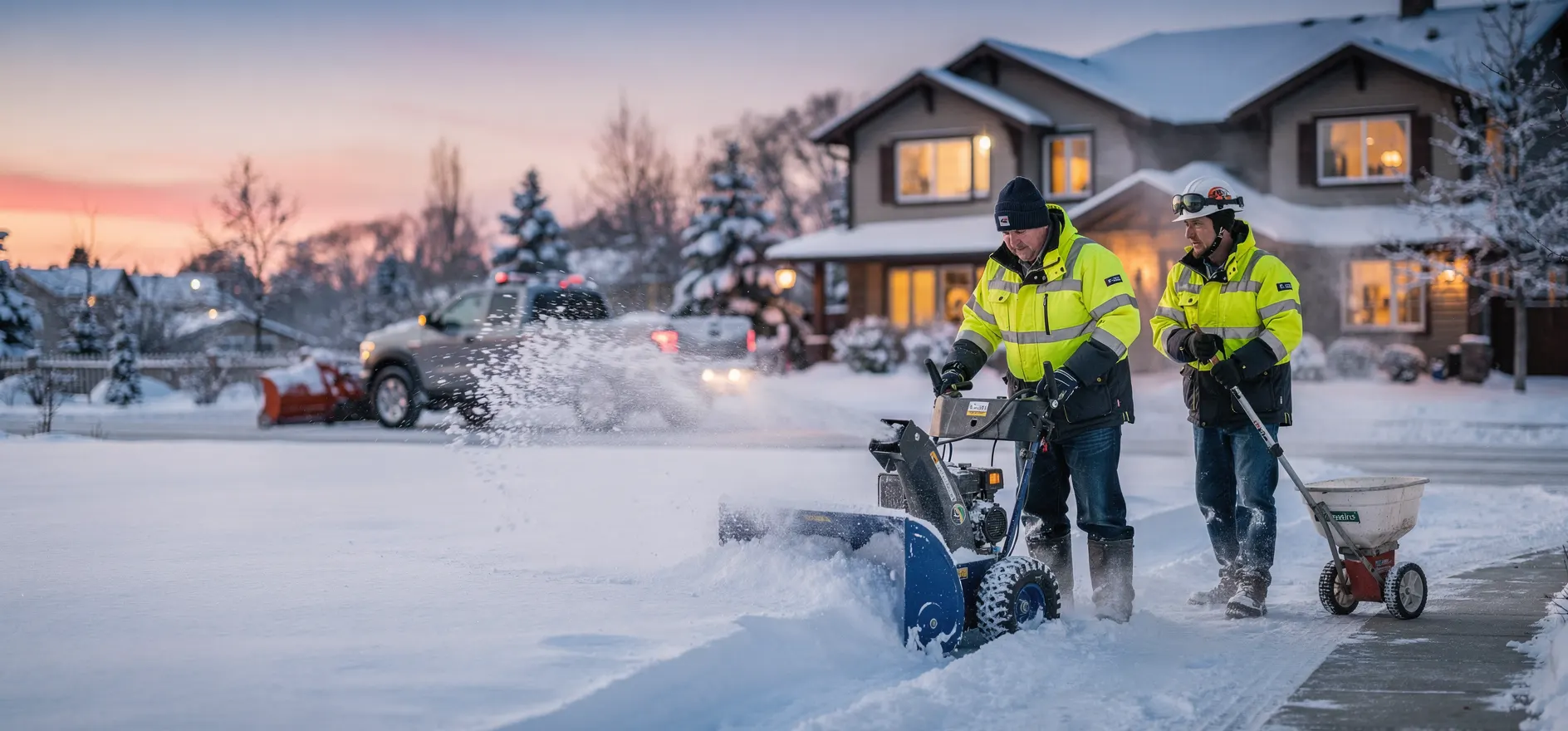 Snow Removal professional working at a customer property