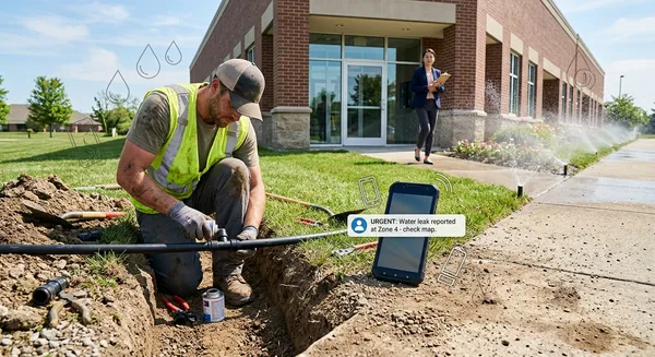 What Tinylawn's AI Receptionist Sounds Like When a Property Manager Calls About a Broken Irrigation System