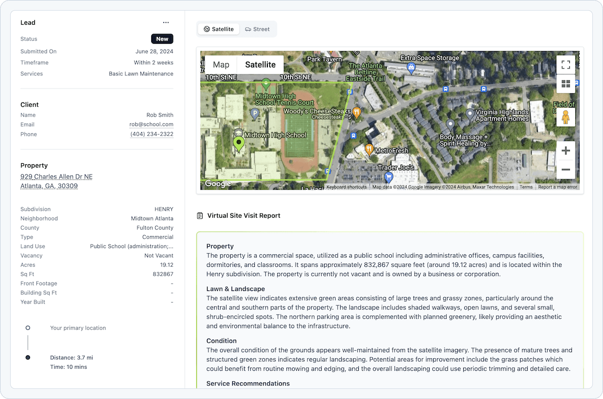 tinylawn virtual site visit screenshot